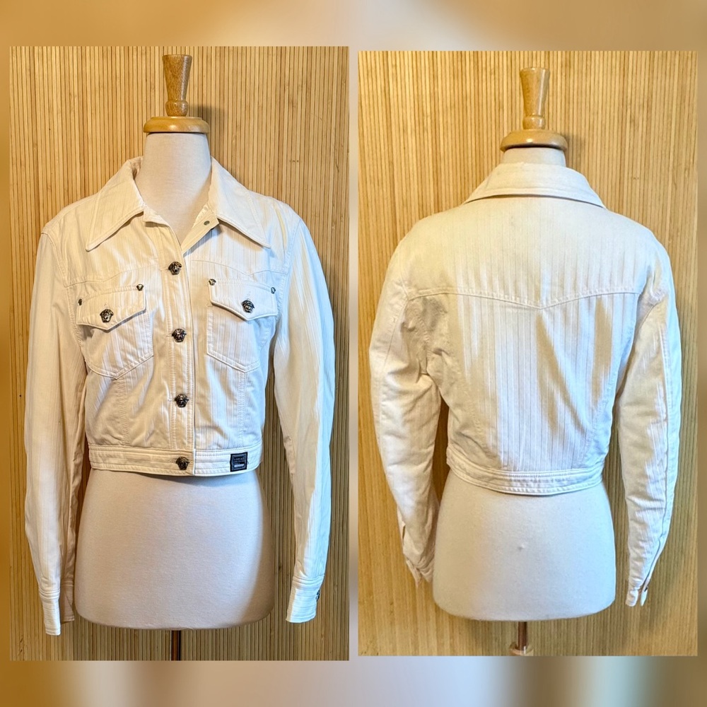 Vintage Versace Jeans Couture White Cropped Jacket